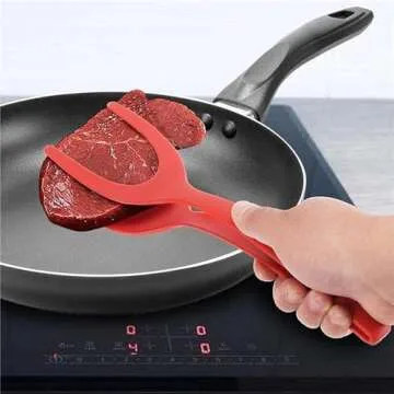 2 in 1 Grip and Flip Spatula Tongs for Non-Stick Cooking