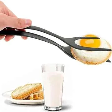 2 in 1 Grip and Flip Spatula Tongs for Non-Stick Cooking
