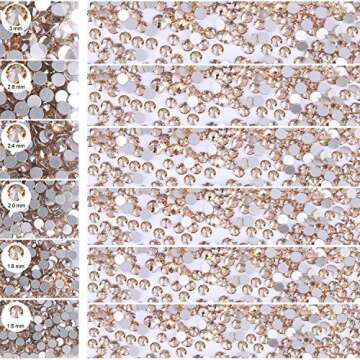 1728 Pieces Flatback Rhinestones for Nail Art & Crafts