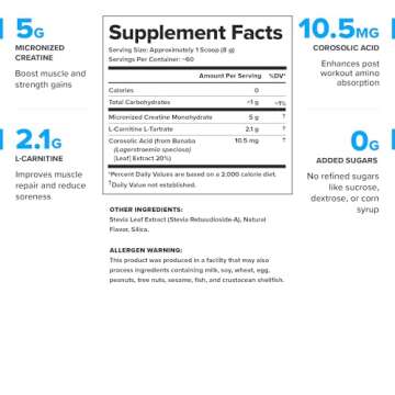 LEGION Recharge Post Workout Supplement - All Natural Muscle Builder & Recovery Drink with Micronize...