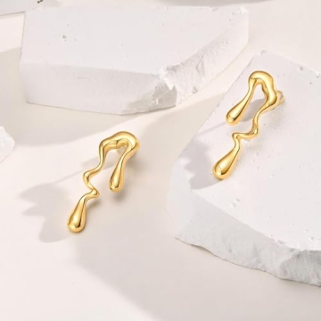 Stylish Women's Gold Stud Earrings Gift for Her