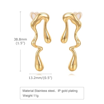 Stylish Women's Gold Stud Earrings Gift for Her