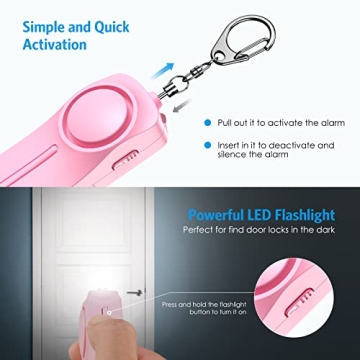 Safety Keychain Set with Personal Alarm for All Ages