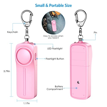 Safety Keychain Set with Personal Alarm for All Ages