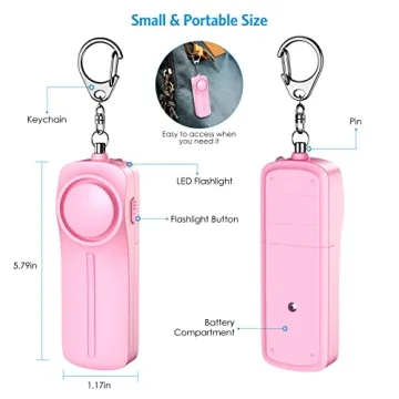 Safety Keychain Set with Personal Alarm for All Ages