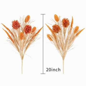 WESAIL Artificial Husk Thistle Bush Flowers for Autumn