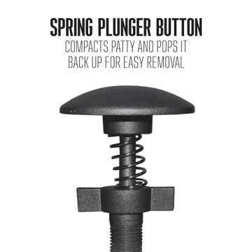 Weston Burger Press, Makes 4 1/2" Diameter Patties for Hamburger, Crab Cakes, Sausage, 1/4lb to 3/4lb, Spring Ejector for Easy Removal, Single, Non-stick Heavy-Duty Cast Aluminum