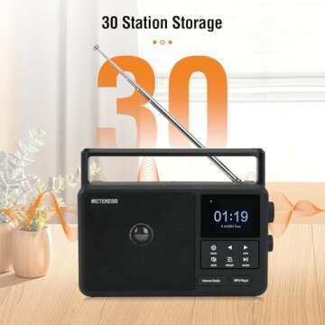 Retekess TR640 Portable Radio,Internet Radio,Bluetooth Receiver,Thousands of Global Radio Stations,Station Presets and Alarm Clock