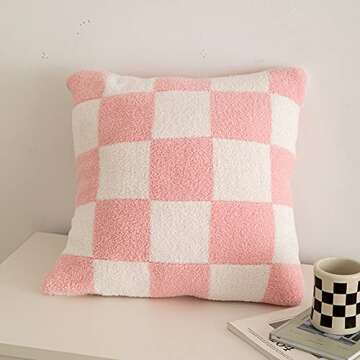 NIDITW Set of 2 Ultra Soft Checkerboard Throw Pillow Cover Microfiber Chessboard Gingham Cushion Cas...