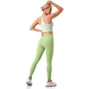 Lavento Women's Longline Sports Bras Yoga Racerback Crop Top with Built in Bra (Silky Celadon, 4)