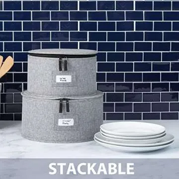 Stackable China Storage Case for 12 Plates - Durable & Convenient