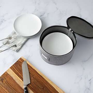 Stackable China Storage Case for 12 Plates - Durable & Convenient