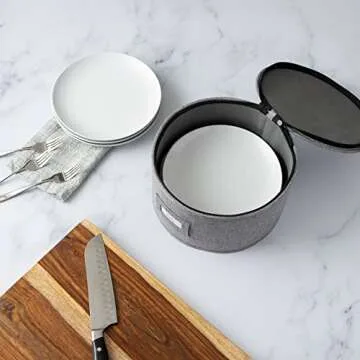 Stackable China Storage Case for 12 Plates - Durable & Convenient