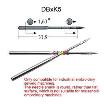 50PCS Groz Beckert DBXK5 Industrial Embroidery Machine Needles in CKPSMS Clear Plastic Box Compatible with/Replacement for Tajima Brand Barudan Brand SWF Brand (100/16)
