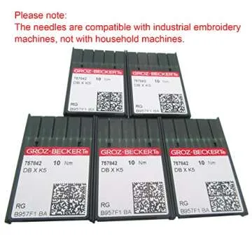 50PCS Groz Beckert DBXK5 Industrial Embroidery Machine Needles in CKPSMS Clear Plastic Box Compatible with/Replacement for Tajima Brand Barudan Brand SWF Brand (100/16)
