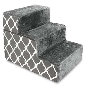 Best Pet Supplies Foldable Foam Pet Steps for Small Dogs & Cats, Portable Ramp Stairs for Couch, Sof...