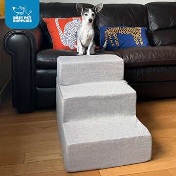Foldable Foam Pet Steps for Small Dogs & Cats - 3-Step