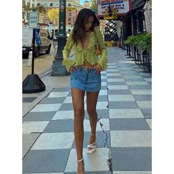 Elegant Open Front Ruffle Blouse for Women - SOFIA'S CHOICE