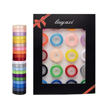 LIUYAXI Double Faced Satin Ribbon Set for Creative Projects