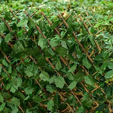 DearHouse Expandable Fence Privacy Screen for Balcony Patio Outdoor Decorative Ivy Fencing Panel, Artificial Hedges Leaf Fence (90x33 Inch)