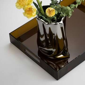 ATZYmolin Large Acrylic Serving Tray for Home & Events