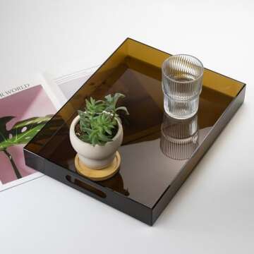 ATZYmolin Large Acrylic Serving Tray for Home & Events
