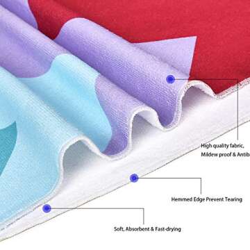 Colorful Stripe Beach Towel, Large Microfiber Beach Towels Oversized, Rainbow Wave Beach Towels for Cruise, Outdoor, Pool, Gifts, 31 x 60 inches