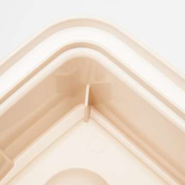 IRIS USA Elevated Feeder with Airtight Storage, Large, Almond/Clear FS-L