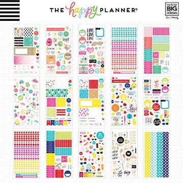 me & my BIG ideas Sticker Value Pack for Mini Planner - The Happy Planner Scrapbooking Supplies - Season Theme - Multi-Color & Gold Foil - Great for Projects & Albums - 30 Sheets, 2001 Stickers Total