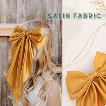 VOBOBE Hair Bow Clip, 8Pcs Big Satin Layered Hair Accessories for Women Girls, 8 Inch Barrette Hair ...