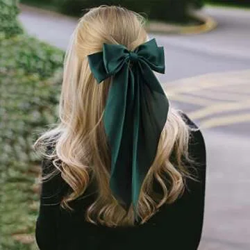 VOBOBE Hair Bow Clip Set - 8 Elegant Satin Bows