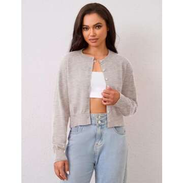 MISSACTIVER Women's Cropped Cardigan - Comfort & Style