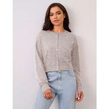 MISSACTIVER Women's Cropped Cardigan - Comfort & Style