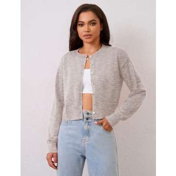 MISSACTIVER Women's Cropped Cardigan - Comfort & Style