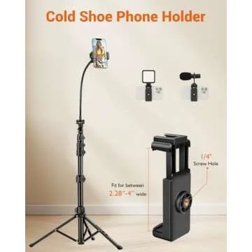 VICTIV 85" Tall Phone Tripod Stand with Remote