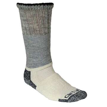 Carhartt Men's Big and Tall Arctic Wool Boot Crew Socks, Heather Black, Shoe Size: 11-15