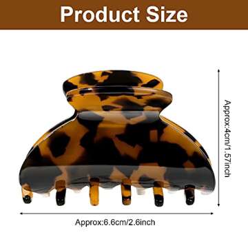 WILLBOND 6 Pieces Medium Hair Claw Clips for Thin Hair 2.6 Inch Tortoise Shell Clip Banana Jaw Hairp...