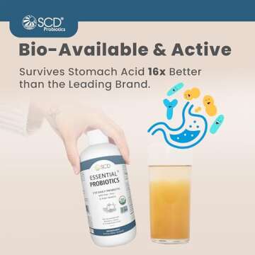 SCD Essential Probiotics for Women, Men, Kids and Toddlers, Live Probiotic for Digestion and Immunity, Gut Health Liquid Probiotic Supplement with 11 Strains – 16.3 fl oz by SCD Probiotics