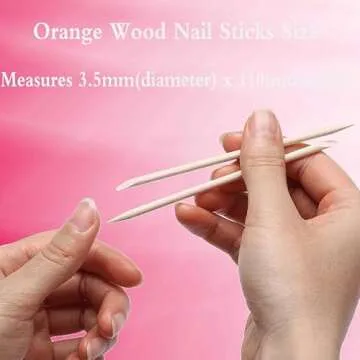 600 Pcs Orange Wood Nail Sticks for Easy Nail Care