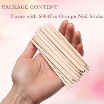 600 Pcs Orange Wood Nail Sticks for Easy Nail Care