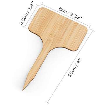 HOMENOTE Bamboo Plant Labels - Eco-Friendly Garden Markers