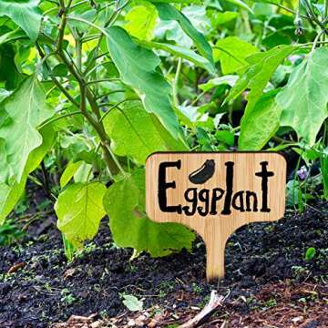 HOMENOTE Bamboo Plant Labels - Eco-Friendly Garden Markers