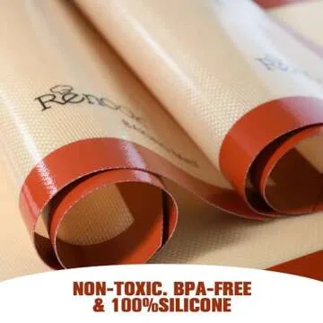 RENOLK Silicone Baking Mat Set - Non-Stick & Reusable 5 Pack