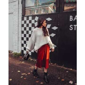 Zeagoo High Waisted Skirts for Women Satin Fall Skirts Elegant Silk Skirts Work