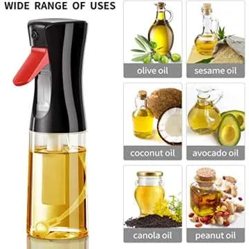 Oil Sprayer for Cooking, 200ml Glass Olive Mister, Spray Bottle, Kitchen Gadgets Accessories Air Fryer, Canola Spritzer, Widely Used Salad Making, Baking, Frying, BBQ