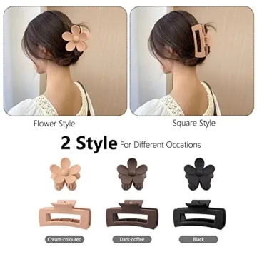 Stylish 6 Pack Hair Claw Clips for All Hair Types