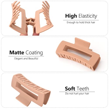 Stylish 6 Pack Hair Claw Clips for All Hair Types