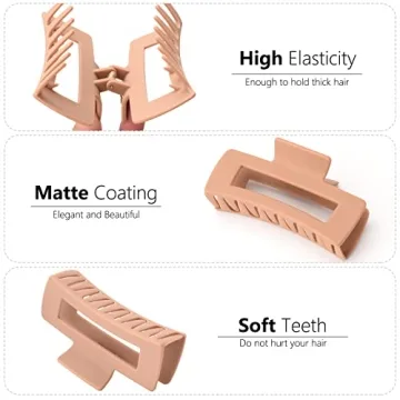 Stylish 6 Pack Hair Claw Clips for All Hair Types