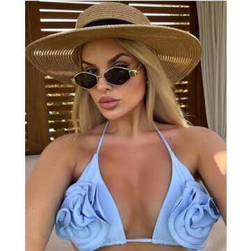 ADE WU Trendy Hexagon Sunglasses for All - Stylish UV Protection Retro Shades