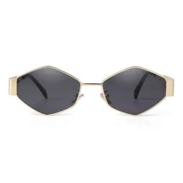 ADE WU Hexagon Sunglasses for Men Women Vintage Frames